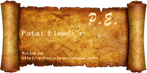 Patai Elemér névjegykártya